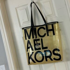Michael Kors Transparent Yellow and Black Tote